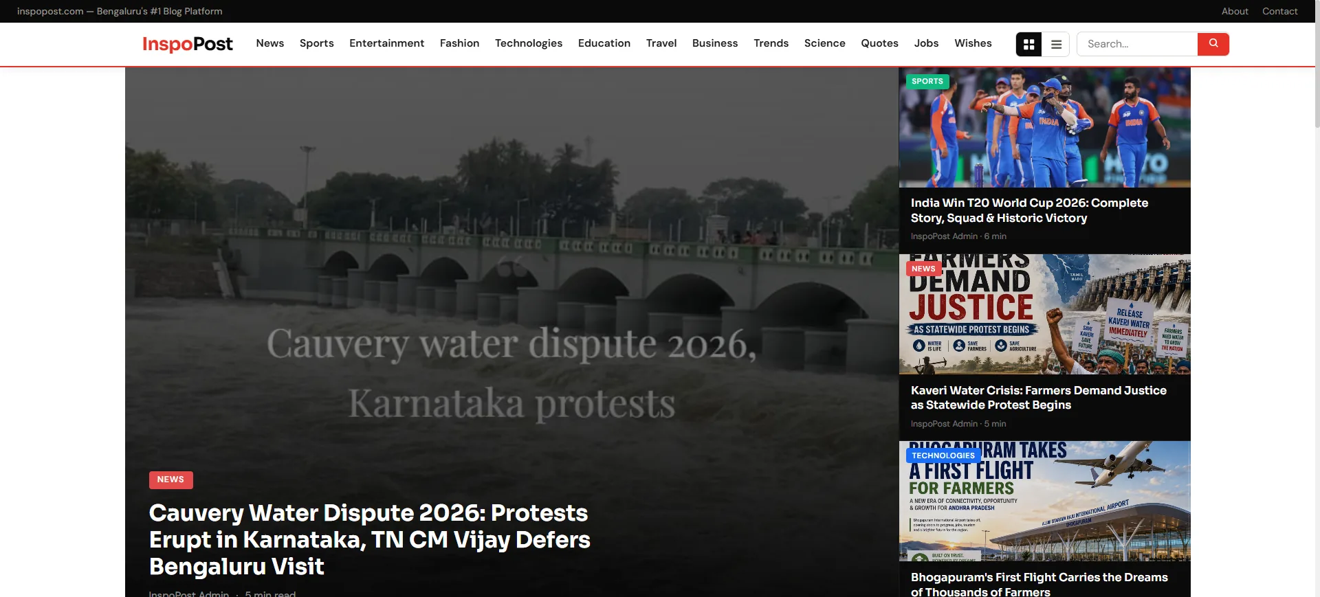 InspoPost Media news and content platform developed by TechB Software Solutions