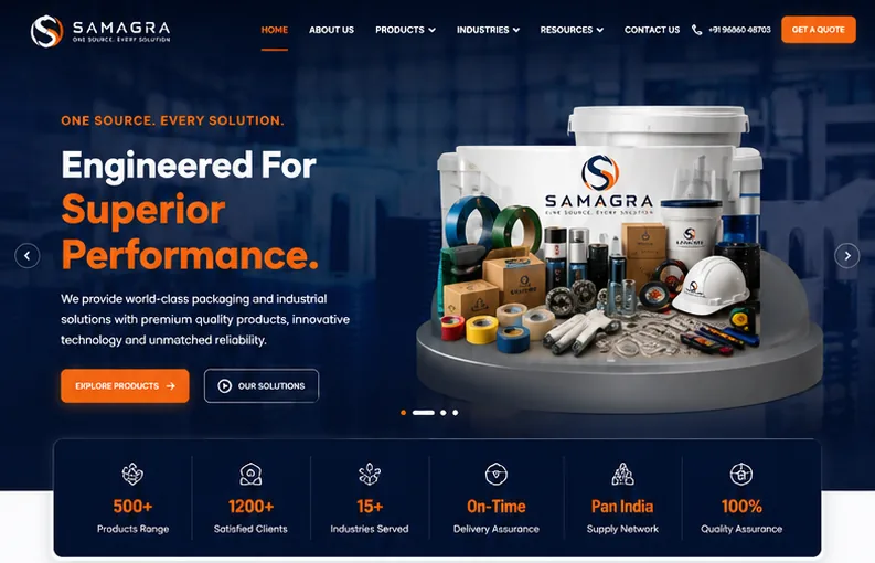 Samagra Industrial Solutions portfolio project by TechB Software Solutions